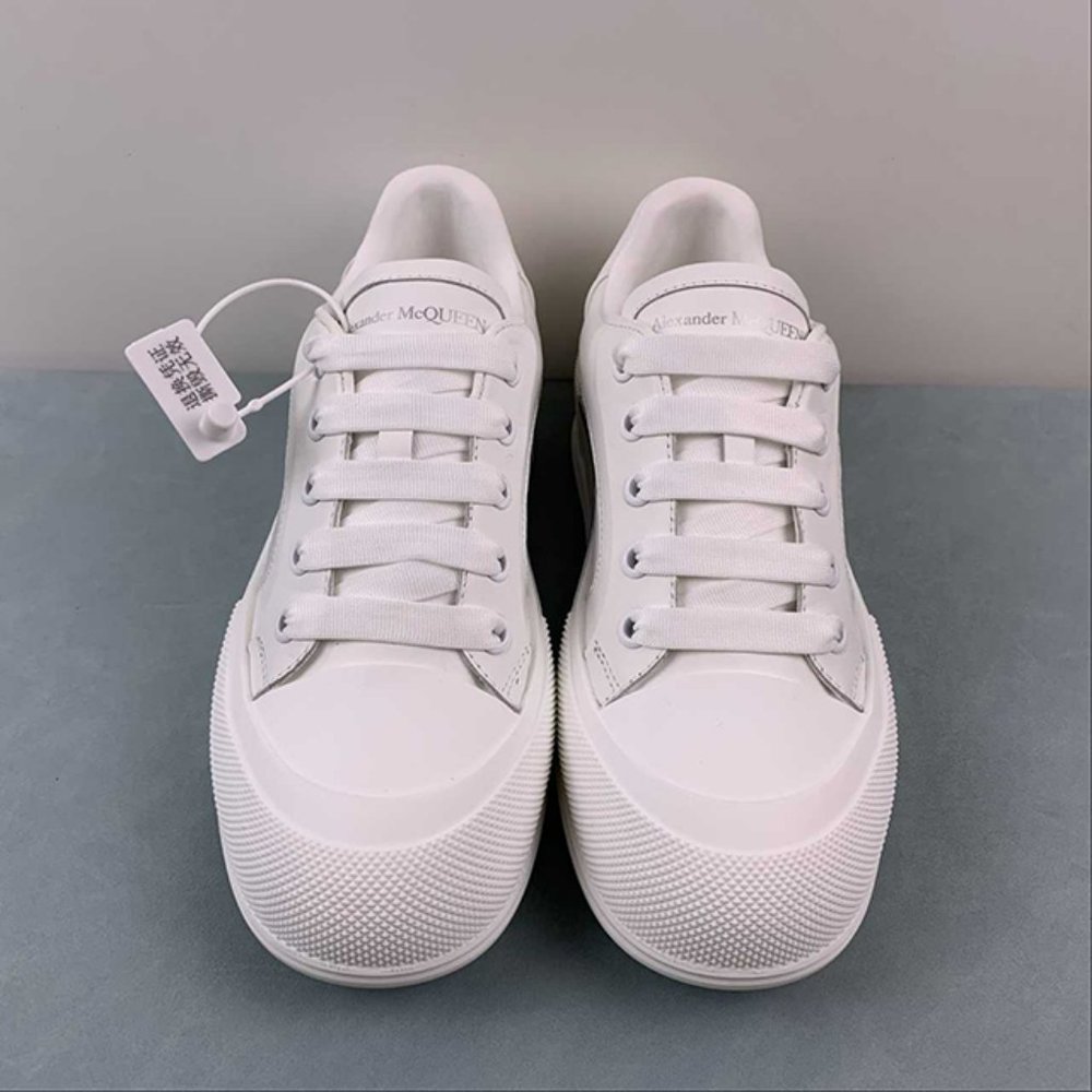 Alexander McQueen Deck Skate Plimsoll White Black Sneakers size 9 - Picture 6 of 15